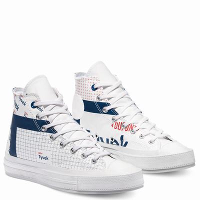 Férfi Converse Chuck 70 with Tyvek® Magasszárú Cipő CO9248605 Fehér/Kék